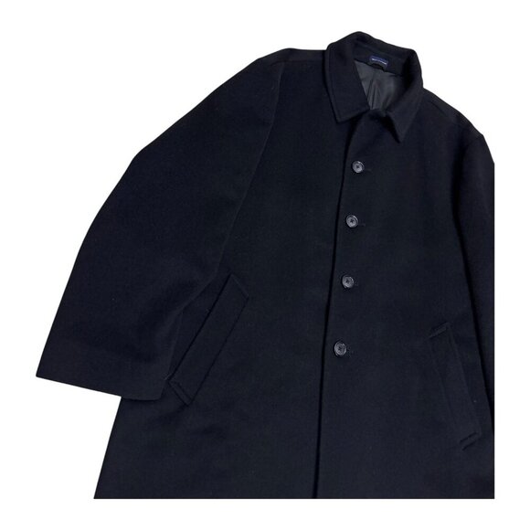 STAFFORD Wool Blend Luxury Designer Black Business Casual Pea Coat Mens XL - 46R - Picture 5 of 7